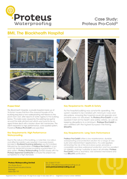 Case Study - Proteus Pro-Cold® - BMI The Blackheath Hospital
