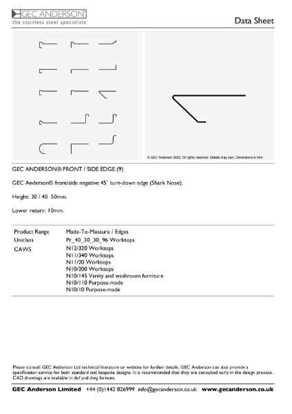 GEC Anderson Data Sheet - Edge 9