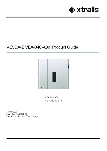 XTRALIS VESDA VEA Product & Design guide