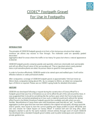 Cedec Footpath Gravel Laying and Maintenance Guide