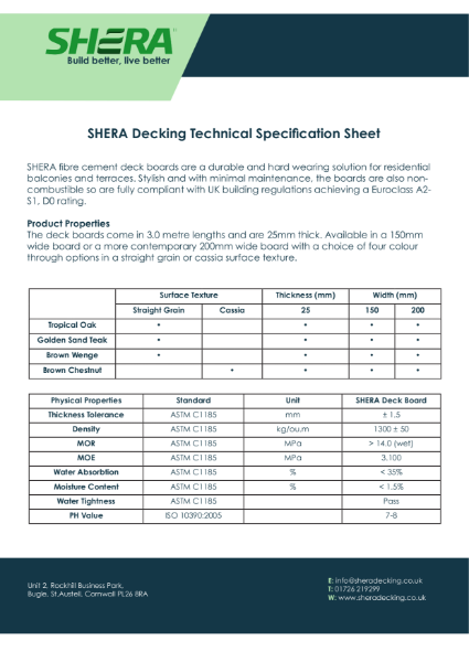 SHERA - Technical Data sheet