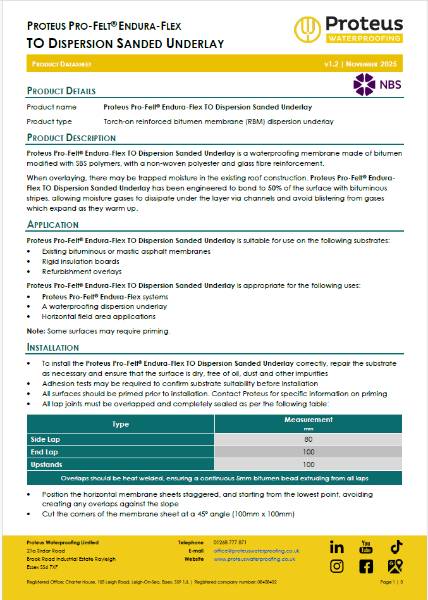 Proteus Pro-Felt® Endura-Flex TO Dispersion Sanded Underlay