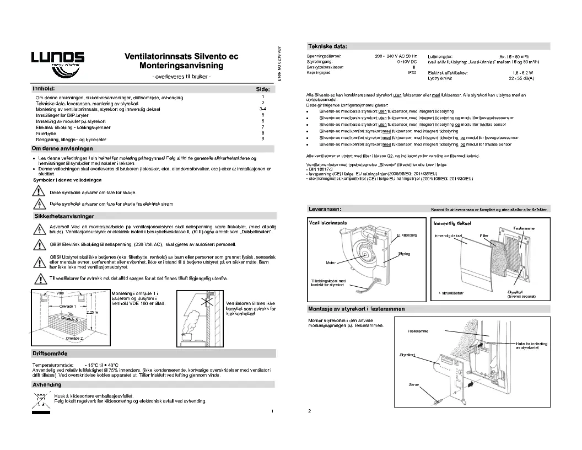Silvento Avtrekksventilator - Monteringsanvisning