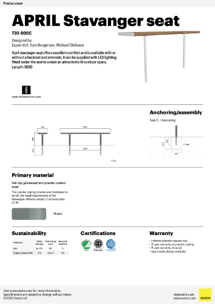 APRIL Stavanger Seat - 720-900C