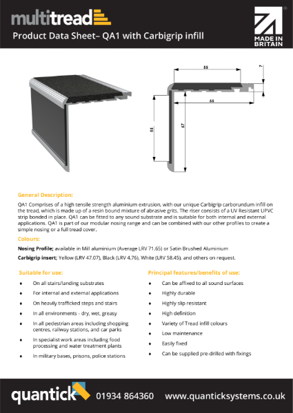 QA1 Product Data Sheet