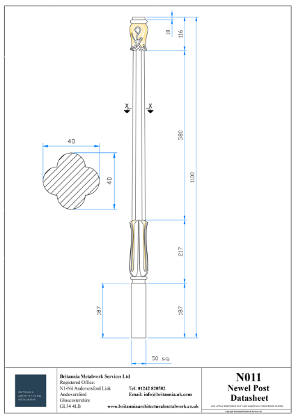 N011 Newel Post Datasheet