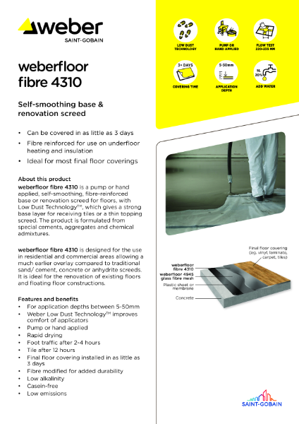 weberfloor fibre 4310 - Technical datasheet