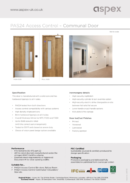 PAS24 Access Control Communal - Data Sheet