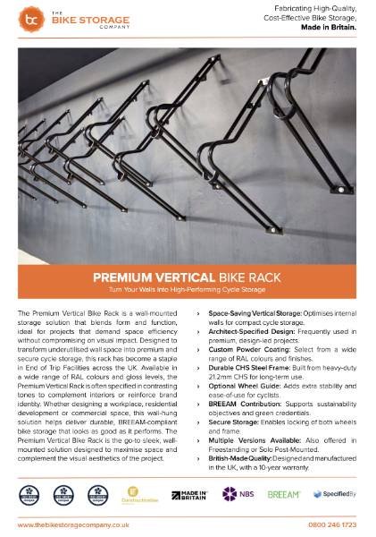 Premium Vertical Bike Rack Specification Sheet