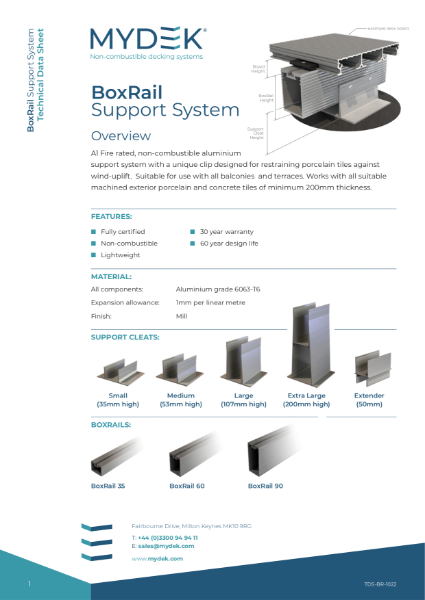 Data Sheet - BoxRail Decking Support System