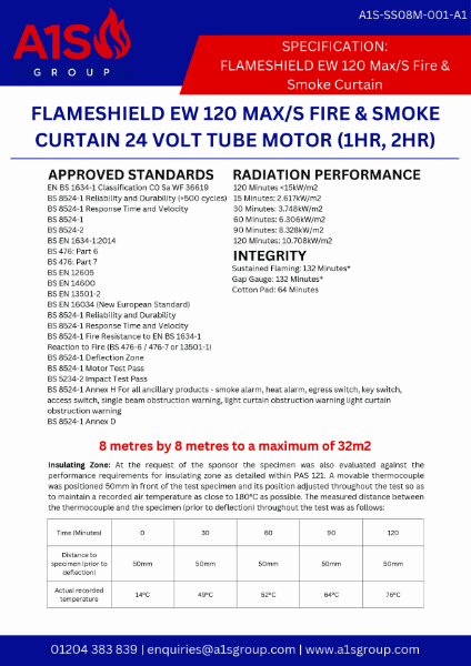 A1S Group Specification Sheet: Flameshield EW120 Max/S