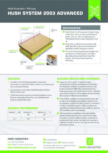 Hush System HD1019 2003 Advanced