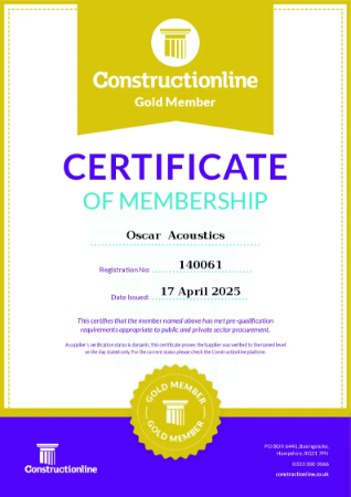 Constructionline Gold Member certificate