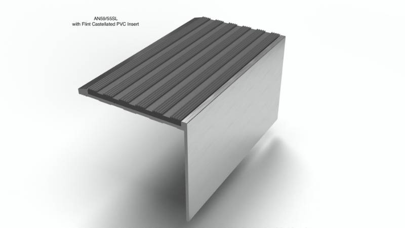 Aluminium Stair Nosings With Insert For Vinyl And Hardfloor Surfaces