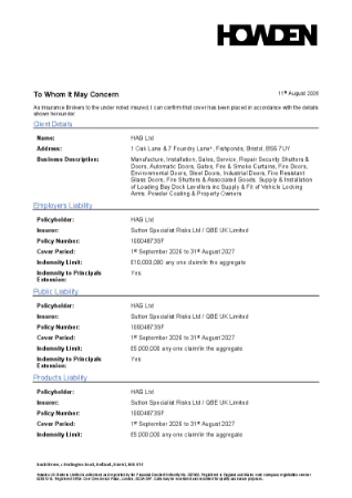 Employers Liability Insurance
