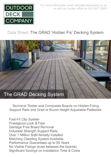 Grad `Hidden Fix` Decking System Data Sheet