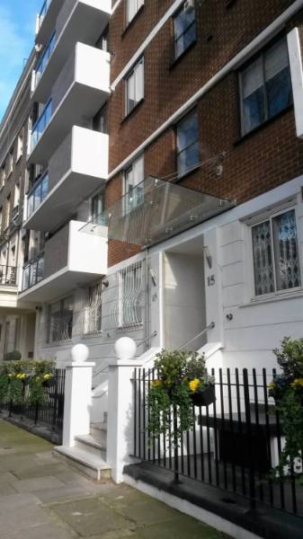 Frameless Glass Canopy - Open Sided Shelter