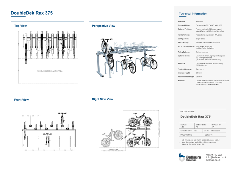 DoubleDek Rax 375 Technical Sheet