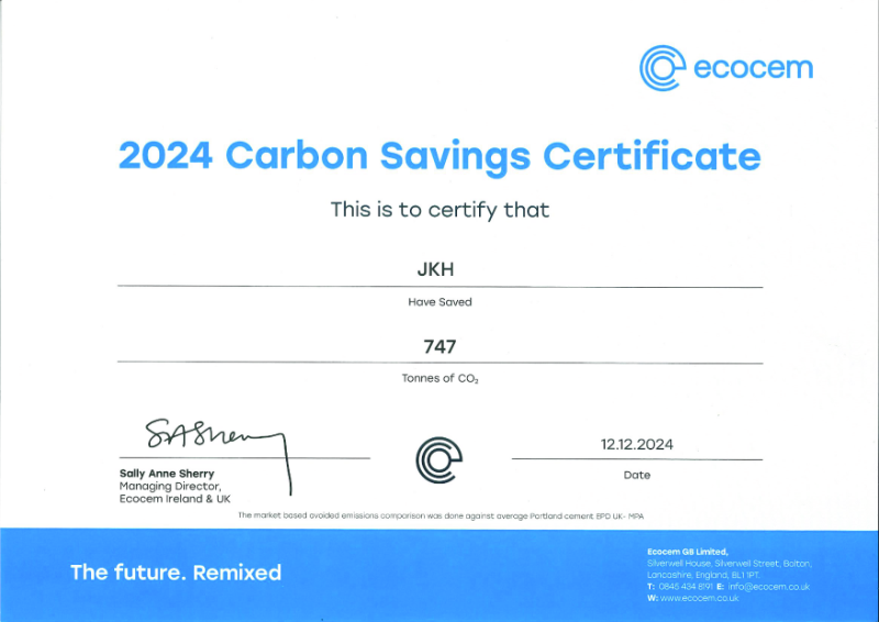 Ecochem Carbon Savings Certificate