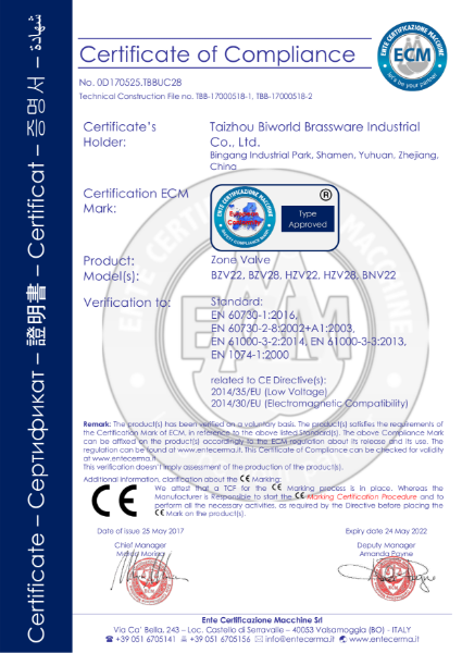 Certificate of Compliance - ECM