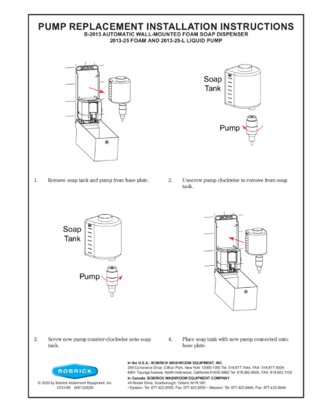 Pump Replacement Installation Instructions