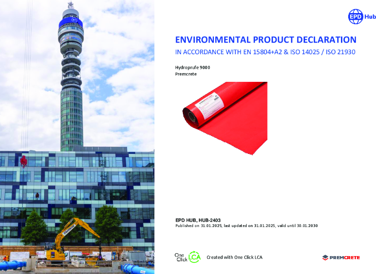 Hydroprufe 9000 Environmental Product Declaration (EPD)