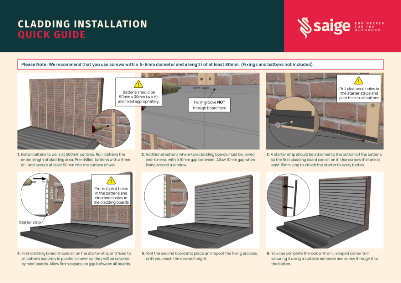 Saige Cladding Installation Guide