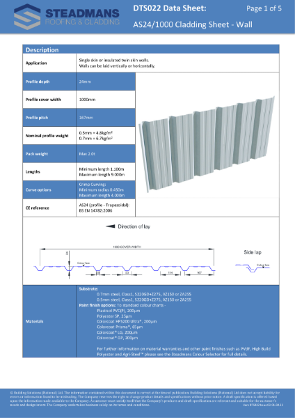 AS24 Cladding Sheet - Wall