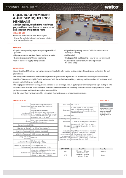 Data Sheet: Liquid Roof Membrane