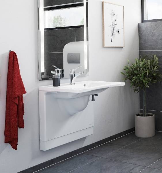 Adjustable height manual Matrix Medium bathroom basin complete package PKG-0004