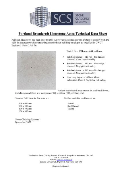 Portland Broadcroft Limestone Technical Data Sheet