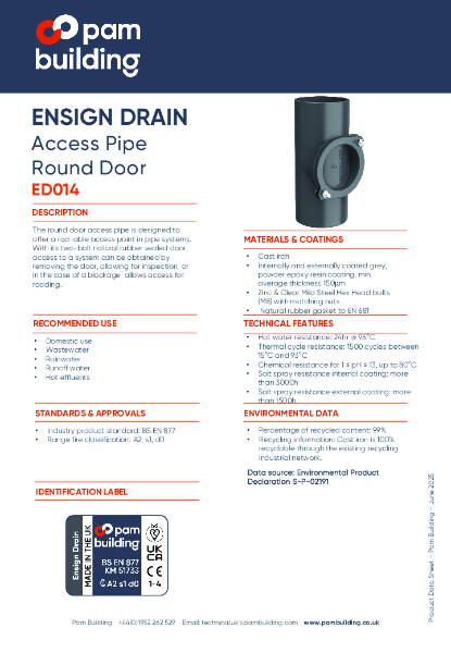 ED014 - Access Pipe Round Door
