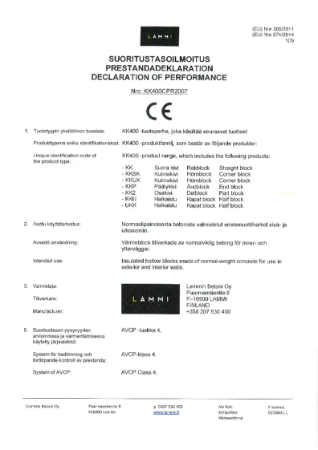 DoP - Lämpökivet KK400
