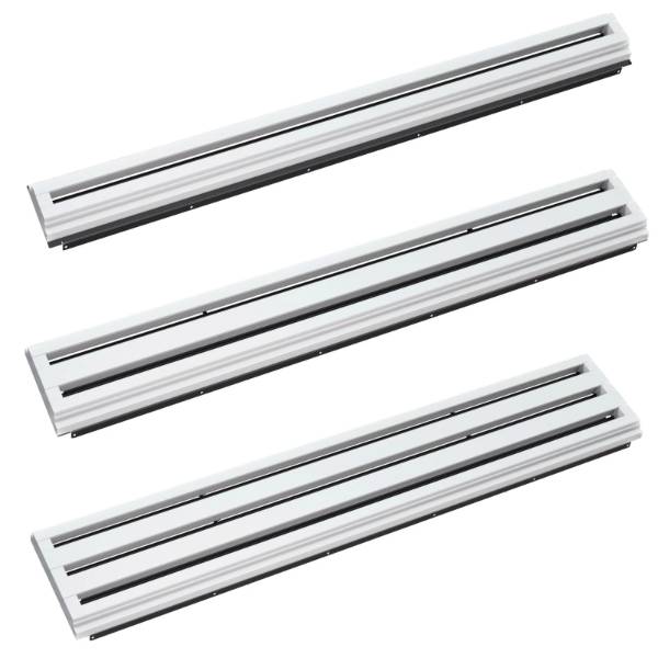 Frameless Gypsum Linear Slot Diffusers - PLINE - Performance Range (Coanda Effect) - Air Diffusers
