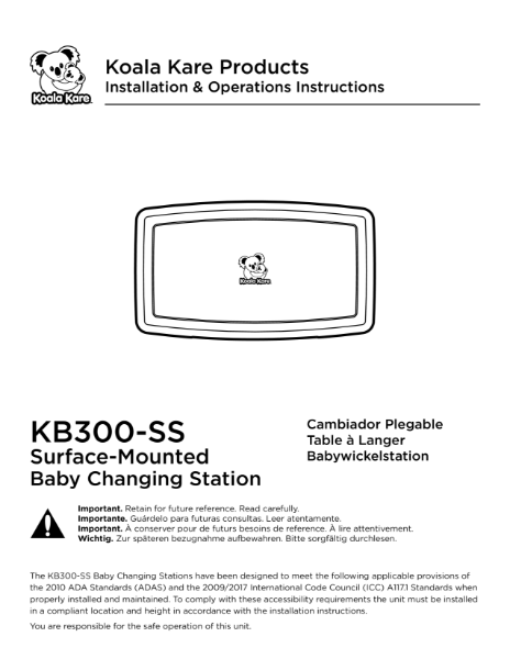 KB300-SS Installation Instructions