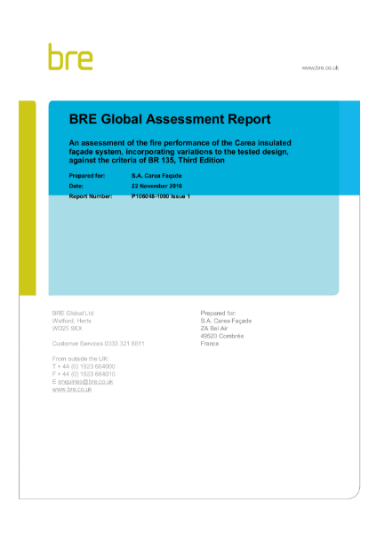 BRE Global Assessment Report