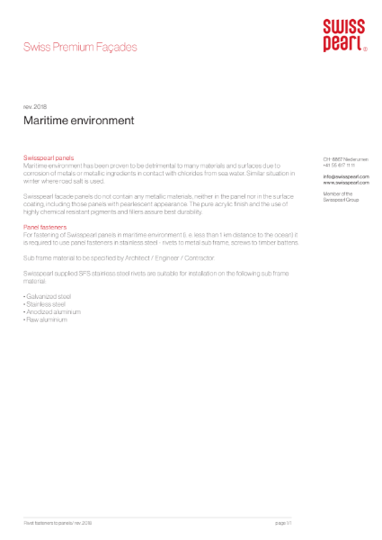 Swisspearl Maritime Environment