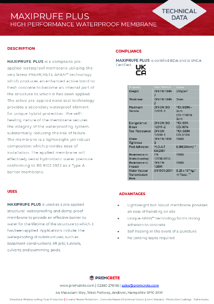 Maxiprufe Plus TDS