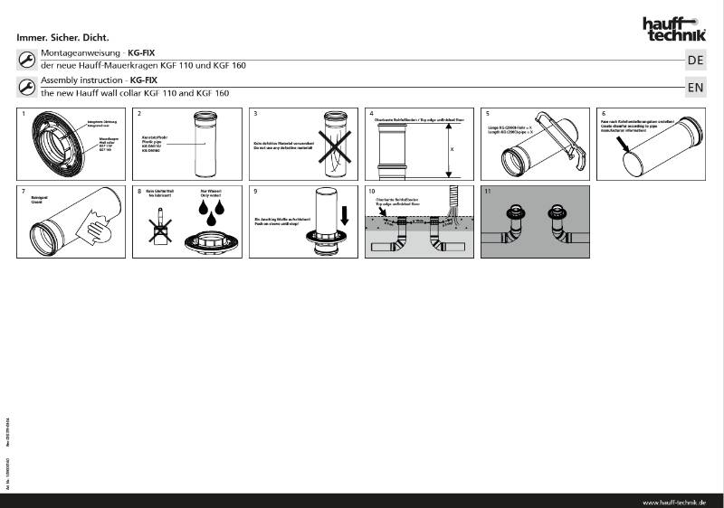 Hauff-Technik KG-FIX Wall Collar - Assembly Instructions