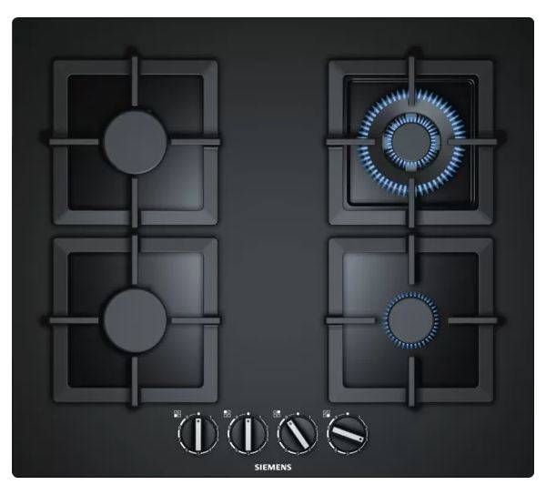 60 cm Gas Hob on Tempered Glass