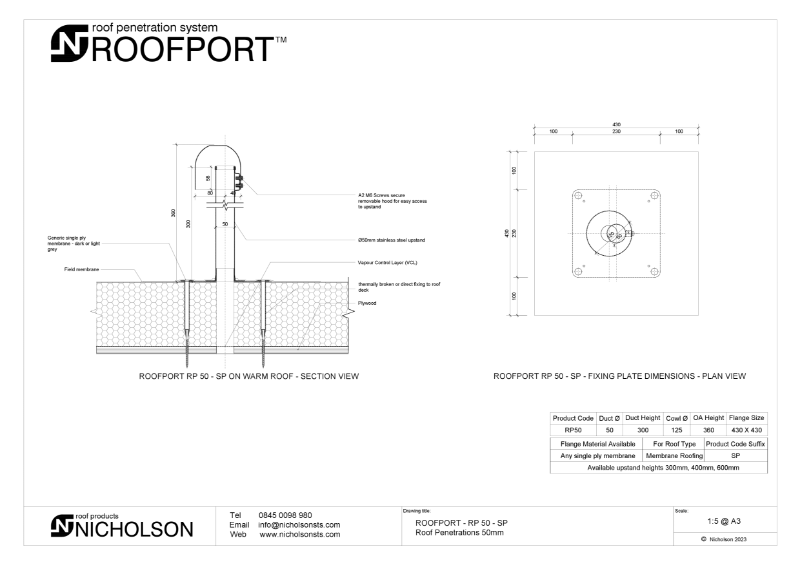 ROOFPORT® RP50-SP - Technical Datasheet