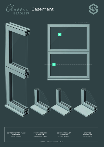 Classic Beadless Casement Window Data Sheet