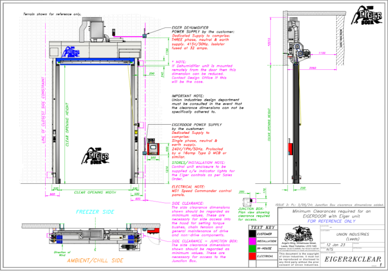 Eiger door Clearance drawing