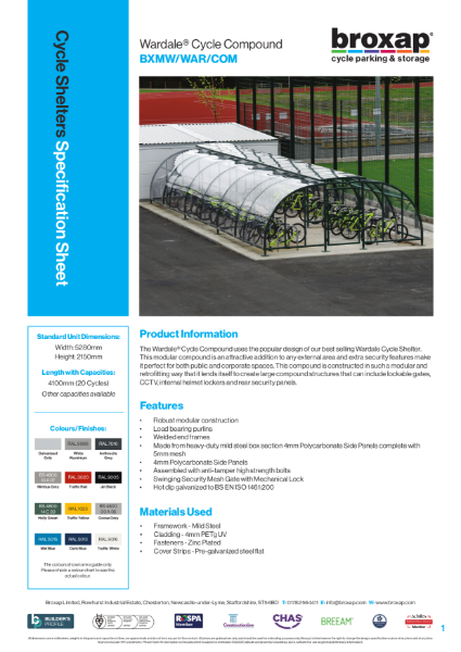 Wardale Cycle Compound Specification Sheet