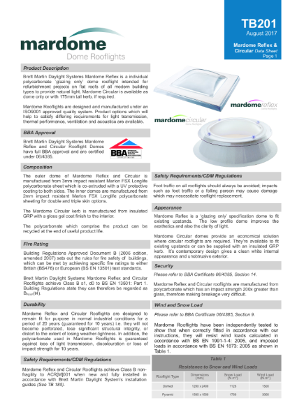 Rooflight Replacement Dome - Brett Martin Mardome Reflex