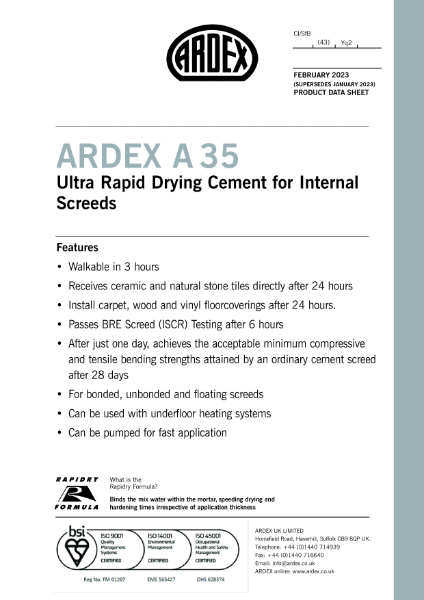 ARDEX A 35 Datasheet