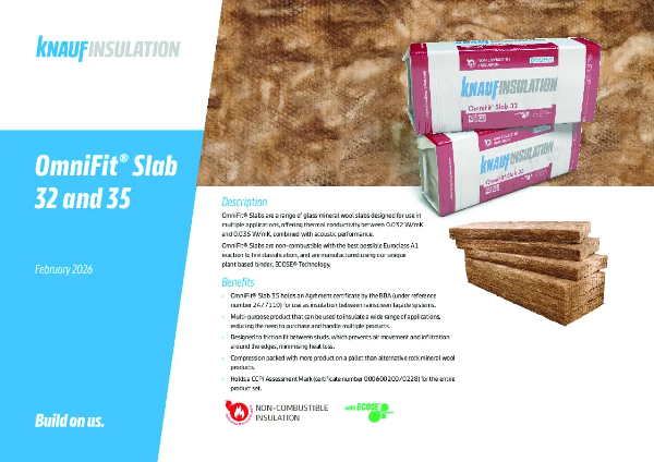 Knauf Insulation OmniFit® Slab 32 and 35 - Product Datasheet