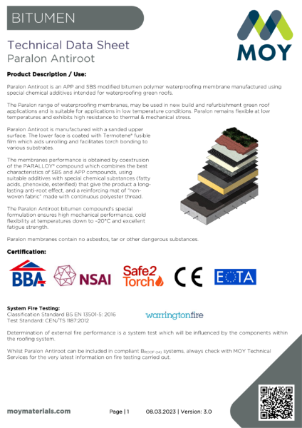 MOY Paralon Antiroot Cap Sheet