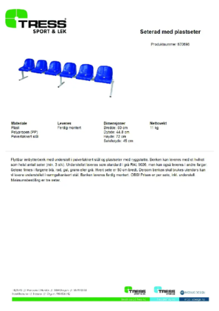 Produktdatablad Seterad med Plastseter