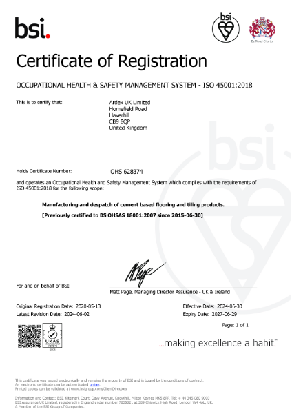 ISO 45001 Health and Safety Management Certificate